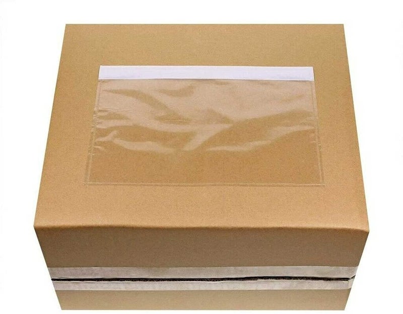 Tapsin 7.5'' x 5.5'' Packing List Pouches, Shipping Label Envelopes Clear Adhesive Top Loading Packing List - 200 Packs - Image 4